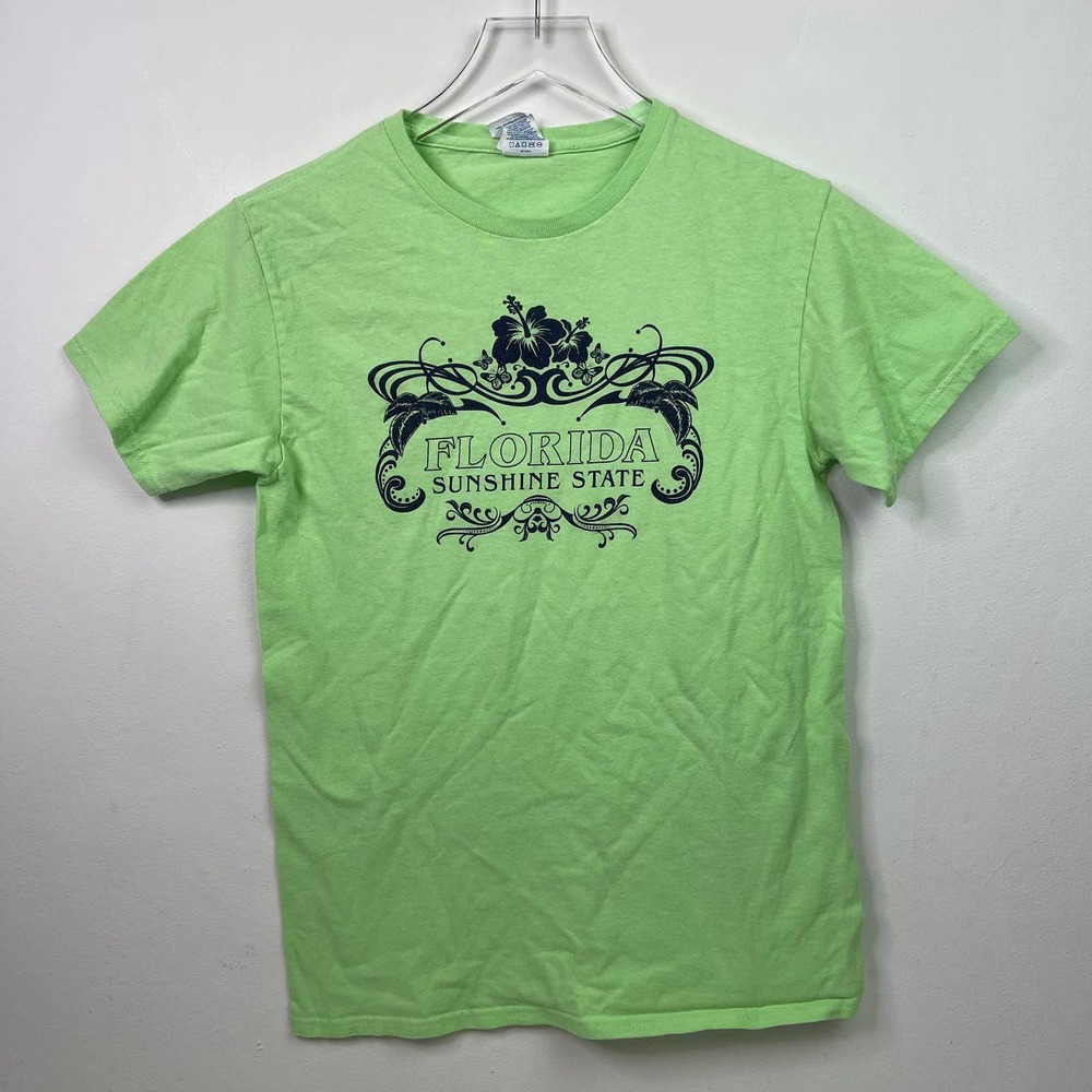 Vintage Florida Sunshine State FL Souvenir Cotton Y2K Green T-shirt — Size Small